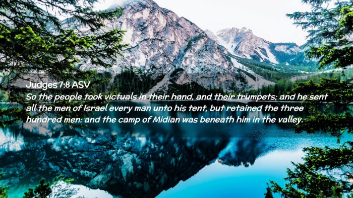 Picture 02 - Judges 7:8 ASV Desktop Wallpaper - So the people took victuals in their hand, and - Desktop Bible Verse Wallpaper