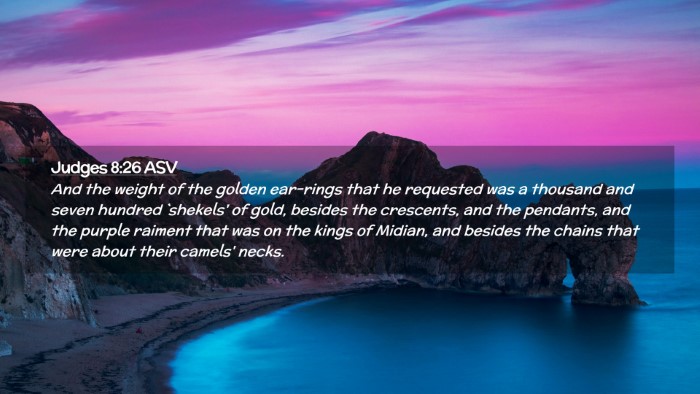 Picture 02 - Judges 8:26 ASV Desktop Wallpaper - And the weight of the golden ear-rings that he - Desktop Bible Verse Wallpaper