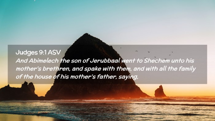 Picture 02 - Judges 9:1 ASV Desktop Wallpaper - And Abimelech the son of Jerubbaal went to - Desktop Bible Verse Wallpaper