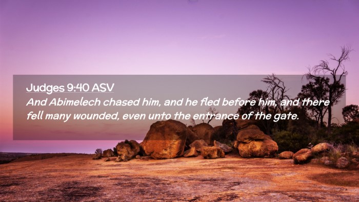 Picture 02 - Judges 9:40 ASV Desktop Wallpaper - And Abimelech chased him, and he fled before him, - Desktop Bible Verse Wallpaper
