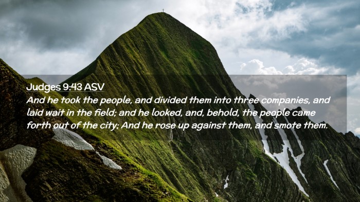 Picture 02 - Judges 9:43 ASV Desktop Wallpaper - And he took the people, and divided them into - Desktop Bible Verse Wallpaper