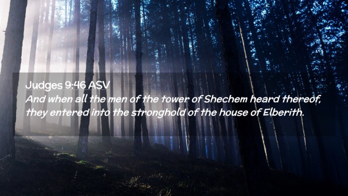 Picture 02 - Judges 9:46 ASV Desktop Wallpaper - And when all the men of the tower of Shechem - Desktop Bible Verse Wallpaper