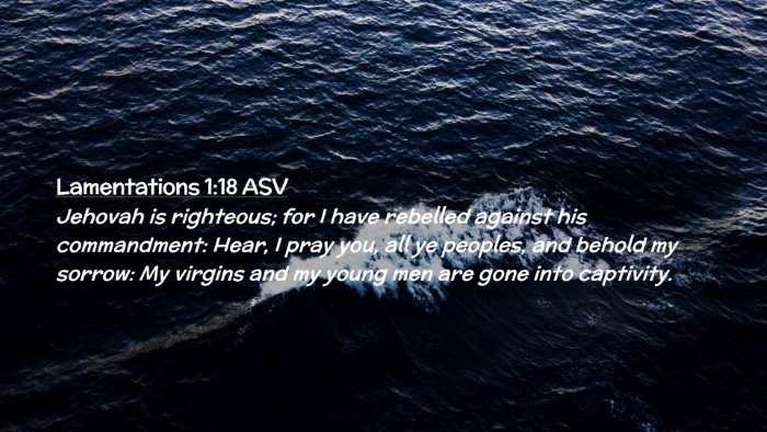 Picture 02 - Lamentations 1:18 ASV Desktop Wallpaper - Jehovah is righteous; for I have rebelled against - Desktop Bible Verse Wallpaper