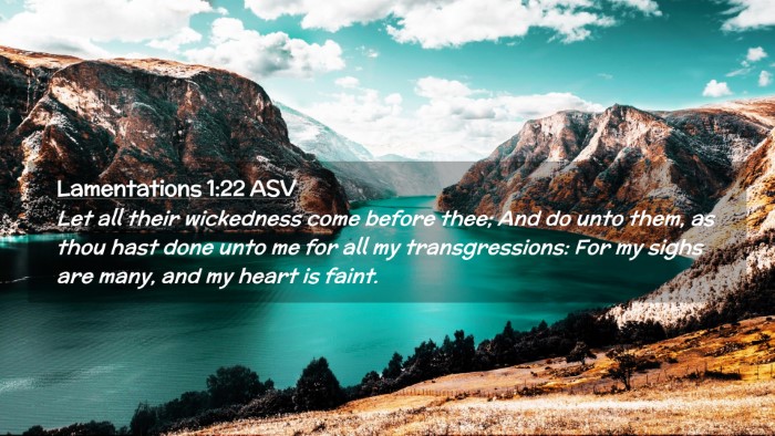 Picture 02 - Lamentations 1:22 ASV Desktop Wallpaper - Let all their wickedness come before thee; And do - Desktop Bible Verse Wallpaper