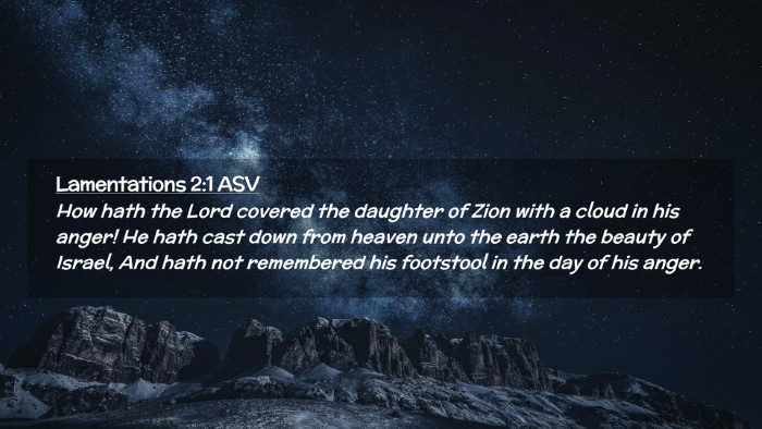Picture 02 - Lamentations 2:1 ASV Desktop Wallpaper - How hath the Lord covered the daughter of Zion - Desktop Bible Verse Wallpaper