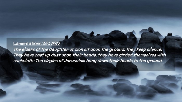 Picture 02 - Lamentations 2:10 ASV Desktop Wallpaper - The elders of the daughter of Zion sit upon the - Desktop Bible Verse Wallpaper