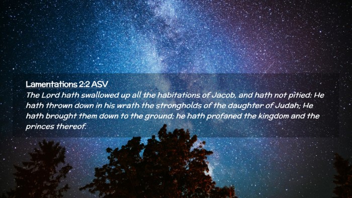Picture 02 - Lamentations 2:2 ASV Desktop Wallpaper - The Lord hath swallowed up all the habitations of - Desktop Bible Verse Wallpaper