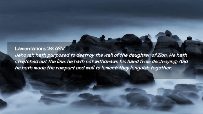 Picture 02 - Lamentations 2:8 ASV Desktop Wallpaper - Jehovah hath purposed to destroy the wall of the - Desktop Bible Verse Wallpaper