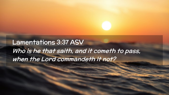 Picture 02 - Lamentations 3:37 ASV Desktop Wallpaper - Who is he that saith, and it cometh to pass, when - Desktop Bible Verse Wallpaper