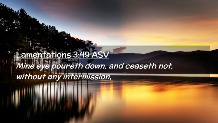 Picture 02 - Lamentations 3:49 ASV Desktop Wallpaper - Mine eye poureth down, and ceaseth not, without - Desktop Bible Verse Wallpaper