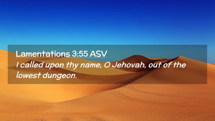 Picture 02 - Lamentations 3:55 ASV Desktop Wallpaper - I called upon thy name, O Jehovah, out of the - Desktop Bible Verse Wallpaper
