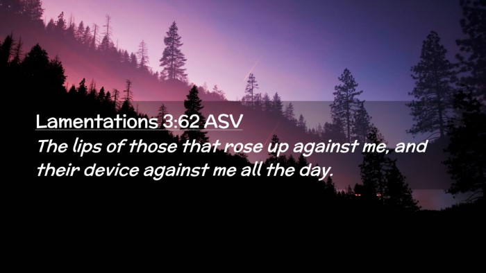 Picture 02 - Lamentations 3:62 ASV Desktop Wallpaper - The lips of those that rose up against me, and - Desktop Bible Verse Wallpaper