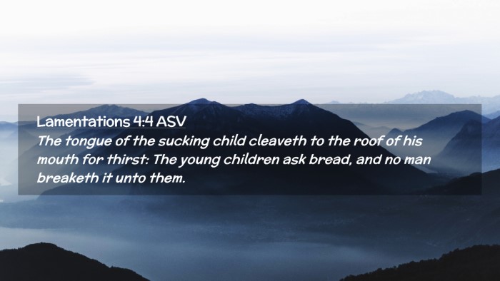 Picture 02 - Lamentations 4:4 ASV Desktop Wallpaper - The tongue of the sucking child cleaveth to the - Desktop Bible Verse Wallpaper