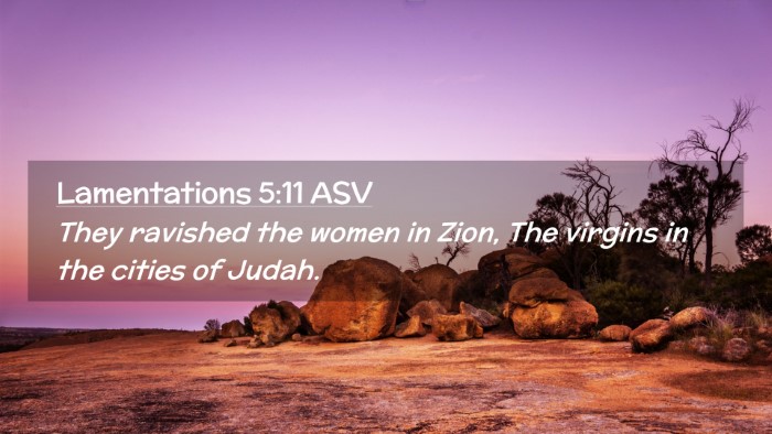 Picture 02 - Lamentations 5:11 ASV Desktop Wallpaper - They ravished the women in Zion, The virgins in - Desktop Bible Verse Wallpaper