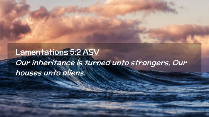 Picture 02 - Lamentations 5:2 ASV Desktop Wallpaper - Our inheritance is turned unto strangers, Our - Desktop Bible Verse Wallpaper