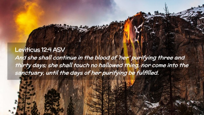 Picture 02 - Leviticus 12:4 ASV Desktop Wallpaper - And she shall continue in the blood of `her' - Desktop Bible Verse Wallpaper