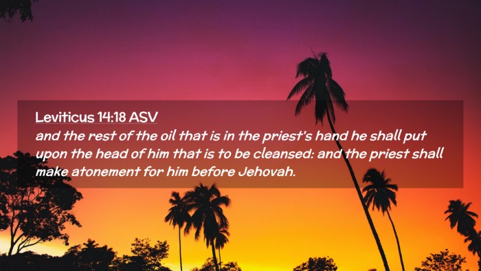 Picture 02 - Leviticus 14:18 ASV Desktop Wallpaper - and the rest of the oil that is in the priest's - Desktop Bible Verse Wallpaper