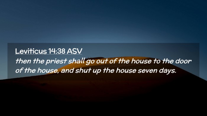 Picture 02 - Leviticus 14:38 ASV Desktop Wallpaper - then the priest shall go out of the house to the - Desktop Bible Verse Wallpaper