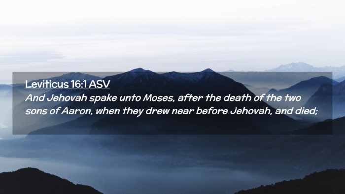 Picture 02 - Leviticus 16:1 ASV Desktop Wallpaper - And Jehovah spake unto Moses, after the death of - Desktop Bible Verse Wallpaper