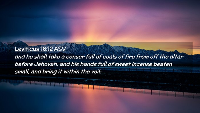 Picture 02 - Leviticus 16:12 ASV Desktop Wallpaper - and he shall take a censer full of coals of fire - Desktop Bible Verse Wallpaper