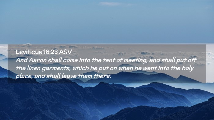Picture 02 - Leviticus 16:23 ASV Desktop Wallpaper - And Aaron shall come into the tent of meeting, - Desktop Bible Verse Wallpaper
