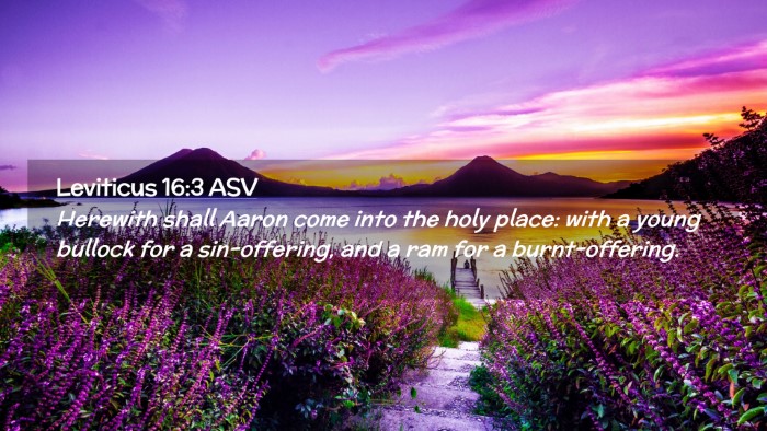 Picture 02 - Leviticus 16:3 ASV Desktop Wallpaper - Herewith shall Aaron come into the holy place: - Desktop Bible Verse Wallpaper