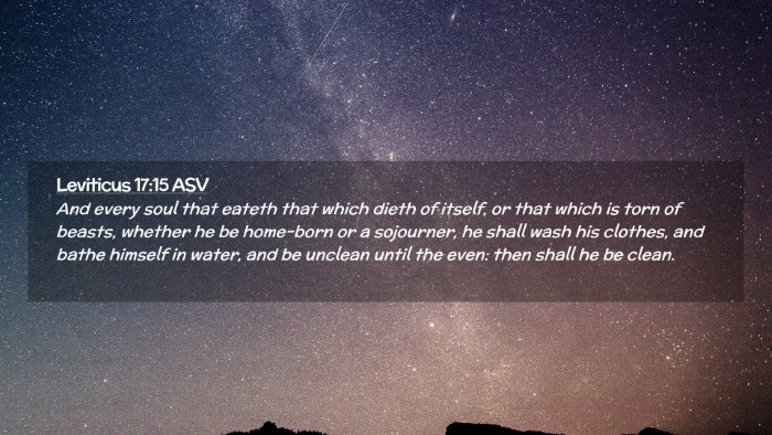 Picture 02 - Leviticus 17:15 ASV Desktop Wallpaper - And every soul that eateth that which dieth of - Desktop Bible Verse Wallpaper