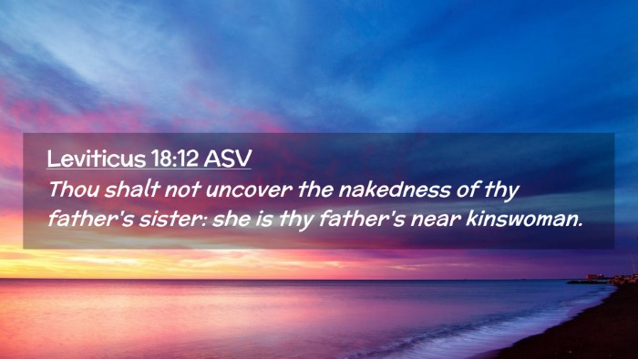 Picture 02 - Leviticus 18:12 ASV Desktop Wallpaper - Thou shalt not uncover the nakedness of thy - Desktop Bible Verse Wallpaper