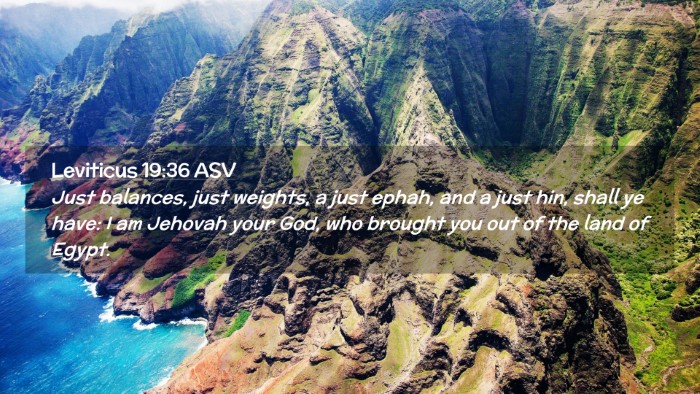 Picture 02 - Leviticus 19:36 ASV Desktop Wallpaper - Just balances, just weights, a just ephah, and a - Desktop Bible Verse Wallpaper