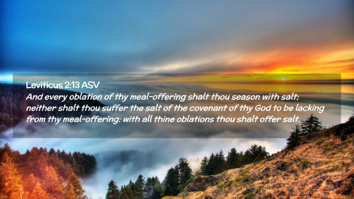 Picture 02 - Leviticus 2:13 ASV Desktop Wallpaper - And every oblation of thy meal-offering shalt - Desktop Bible Verse Wallpaper