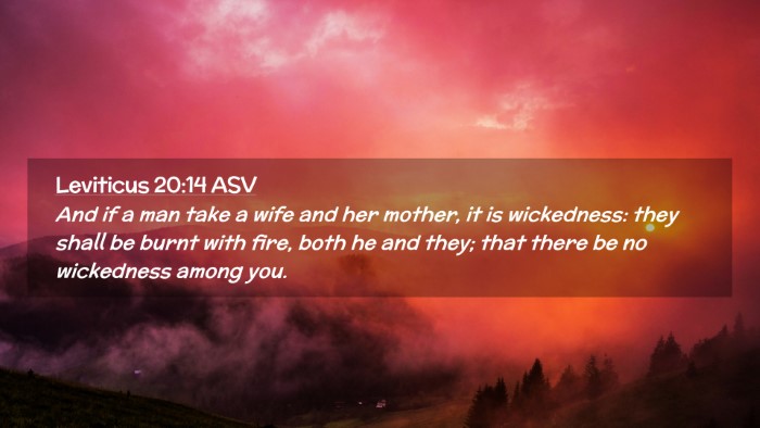 Picture 02 - Leviticus 20:14 ASV Desktop Wallpaper - And if a man take a wife and her mother, it is - Desktop Bible Verse Wallpaper