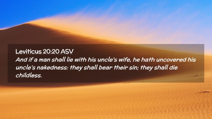 Picture 02 - Leviticus 20:20 ASV Desktop Wallpaper - And if a man shall lie with his uncle's wife, he - Desktop Bible Verse Wallpaper