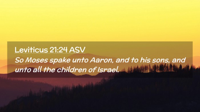 Picture 02 - Leviticus 21:24 ASV Desktop Wallpaper - So Moses spake unto Aaron, and to his sons, and - Desktop Bible Verse Wallpaper