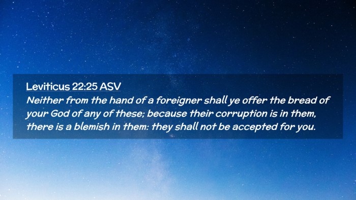 Picture 02 - Leviticus 22:25 ASV Desktop Wallpaper - Neither from the hand of a foreigner shall ye - Desktop Bible Verse Wallpaper