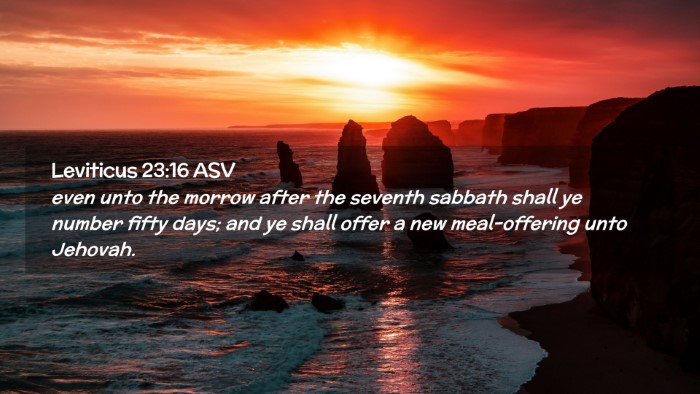 Picture 02 - Leviticus 23:16 ASV Desktop Wallpaper - even unto the morrow after the seventh sabbath - Desktop Bible Verse Wallpaper