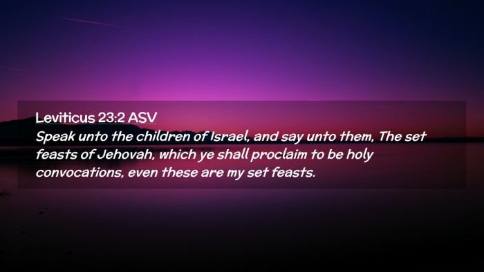 Picture 02 - Leviticus 23:2 ASV Desktop Wallpaper - Speak unto the children of Israel, and say unto - Desktop Bible Verse Wallpaper