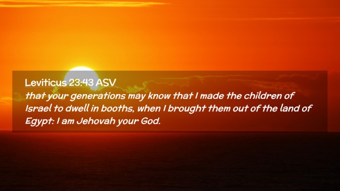 Picture 02 - Leviticus 23:43 ASV Desktop Wallpaper - that your generations may know that I made the - Desktop Bible Verse Wallpaper