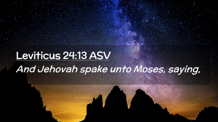 Picture 02 - Leviticus 24:13 ASV Desktop Wallpaper - And Jehovah spake unto Moses, - Desktop Bible Verse Wallpaper