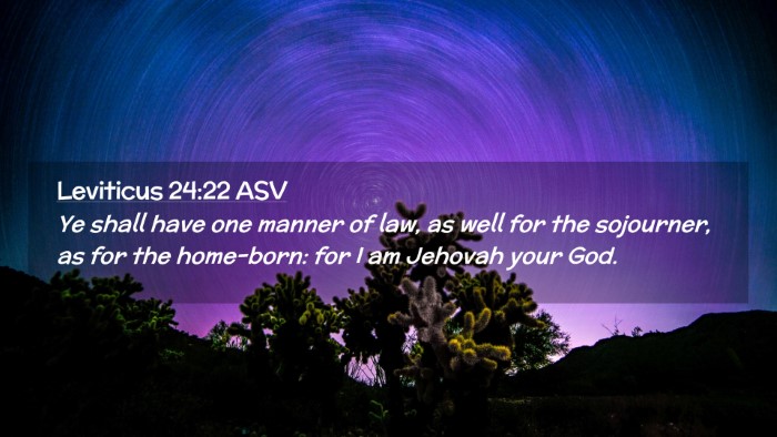 Picture 02 - Leviticus 24:22 ASV Desktop Wallpaper - Ye shall have one manner of law, as well for the - Desktop Bible Verse Wallpaper