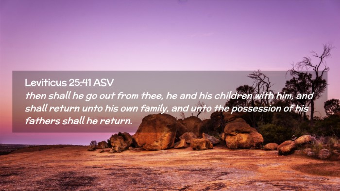 Picture 02 - Leviticus 25:41 ASV Desktop Wallpaper - then shall he go out from thee, he and his - Desktop Bible Verse Wallpaper