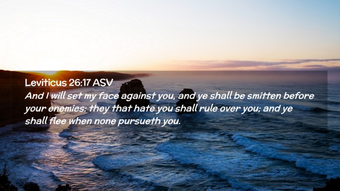 Picture 02 - Leviticus 26:17 ASV Desktop Wallpaper - And I will set my face against you, and ye shall - Desktop Bible Verse Wallpaper