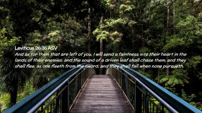 Picture 02 - Leviticus 26:36 ASV Desktop Wallpaper - And as for them that are left of you, I will send - Desktop Bible Verse Wallpaper