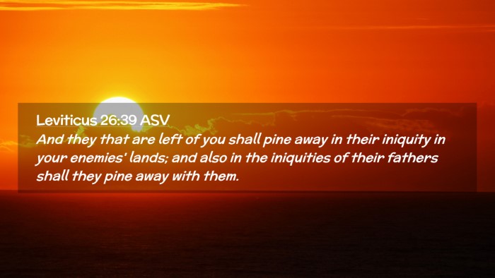 Picture 02 - Leviticus 26:39 ASV Desktop Wallpaper - And they that are left of you shall pine away in - Desktop Bible Verse Wallpaper