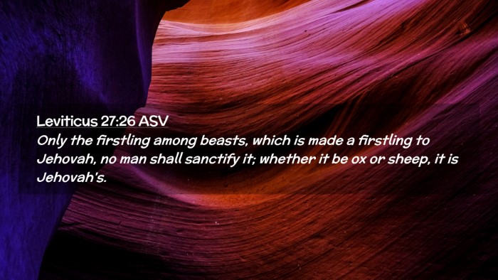 Picture 02 - Leviticus 27:26 ASV Desktop Wallpaper - Only the firstling among beasts, which is made a - Desktop Bible Verse Wallpaper