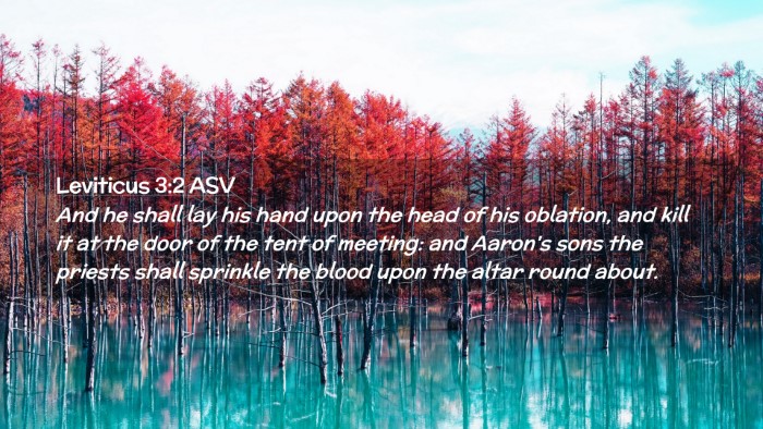 Picture 02 - Leviticus 3:2 ASV Desktop Wallpaper - And he shall lay his hand upon the head of his - Desktop Bible Verse Wallpaper