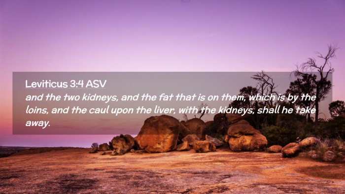 Picture 02 - Leviticus 3:4 ASV Desktop Wallpaper - and the two kidneys, and the fat that is on them, - Desktop Bible Verse Wallpaper