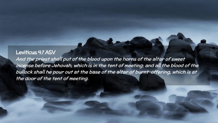 Picture 02 - Leviticus 4:7 ASV Desktop Wallpaper - And the priest shall put of the blood upon the - Desktop Bible Verse Wallpaper