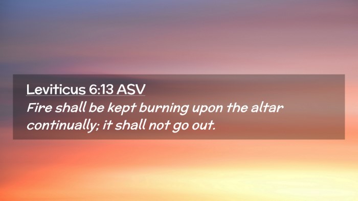 Picture 02 - Leviticus 6:13 ASV Desktop Wallpaper - Fire shall be kept burning upon the altar - Desktop Bible Verse Wallpaper