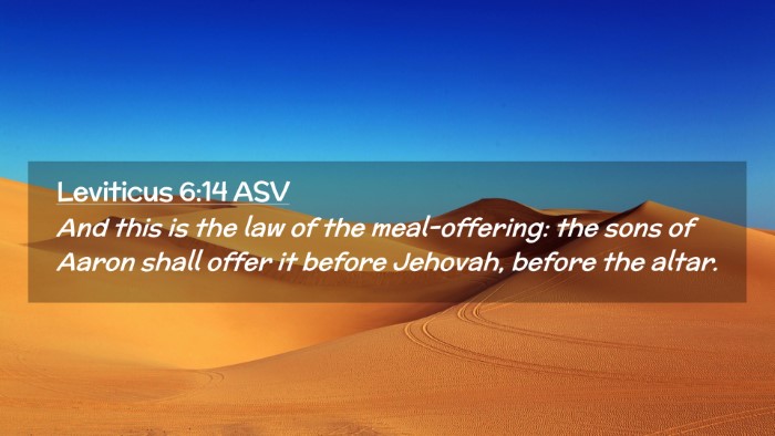 Picture 02 - Leviticus 6:14 ASV Desktop Wallpaper - And this is the law of the meal-offering: the - Desktop Bible Verse Wallpaper