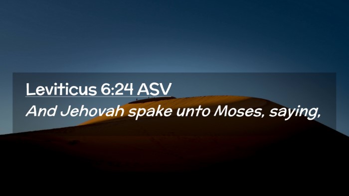 Picture 02 - Leviticus 6:24 ASV Desktop Wallpaper - And Jehovah spake unto Moses, - Desktop Bible Verse Wallpaper